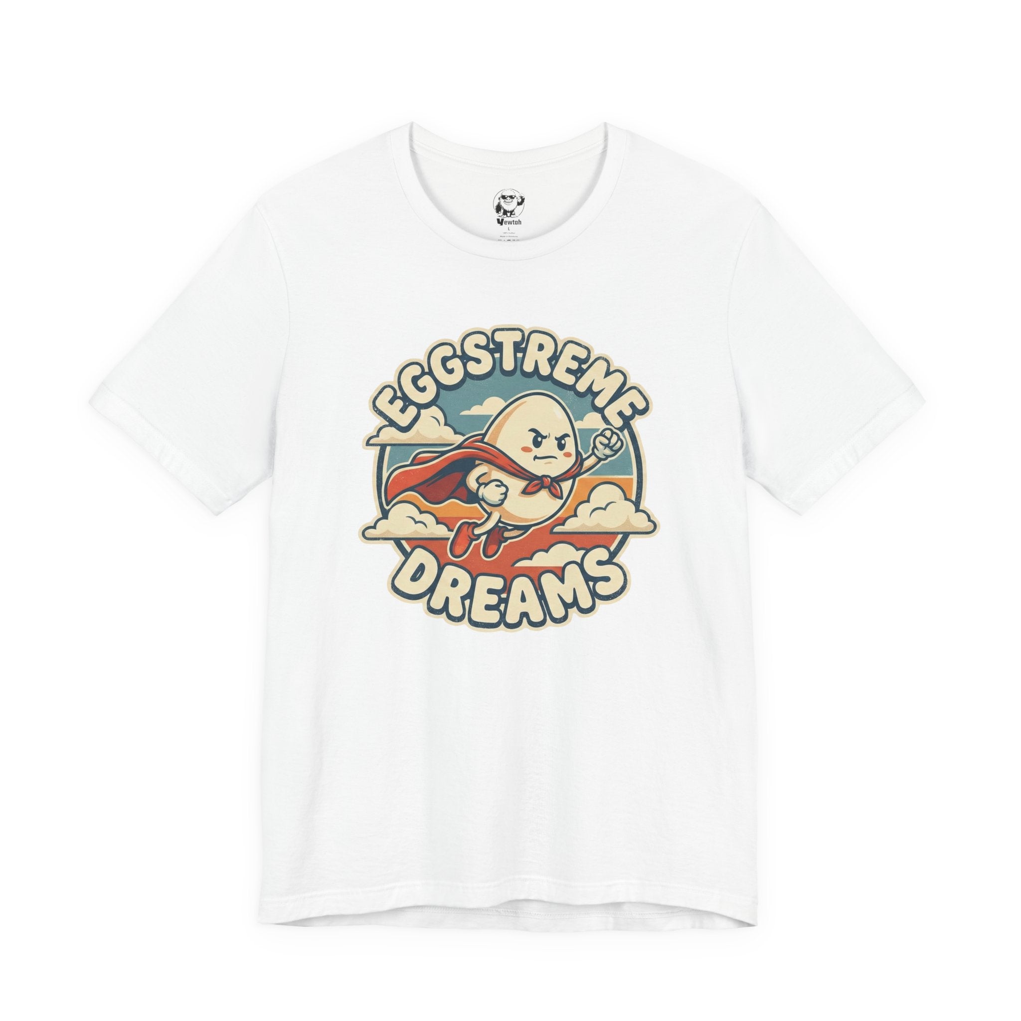 Eggstreme Dreams T-Shirt — Retro Superhero Egg Graphic Tee