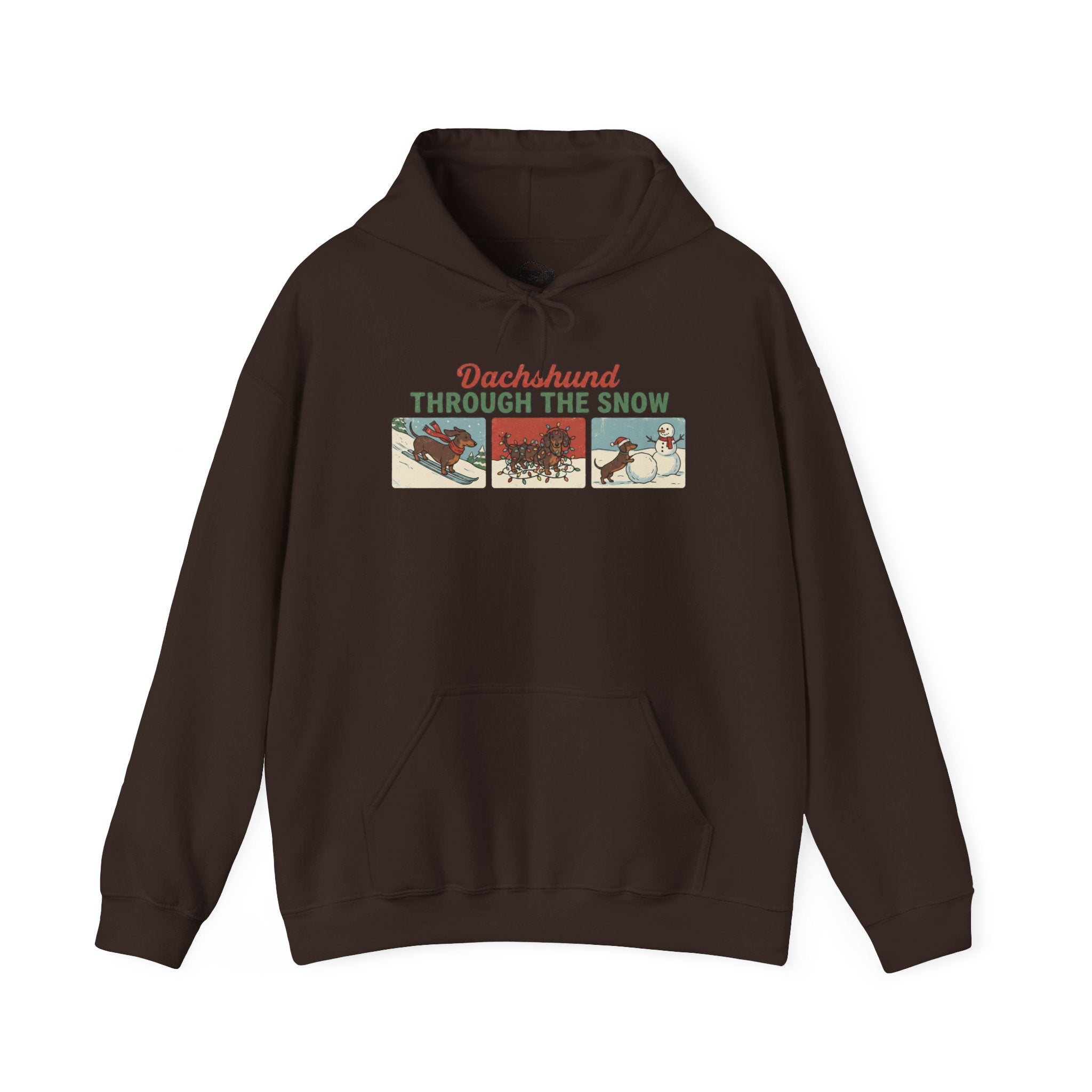 Dachshund Through The Snow Hoodie — Vintage Dachshund Christmas Sweatshirt