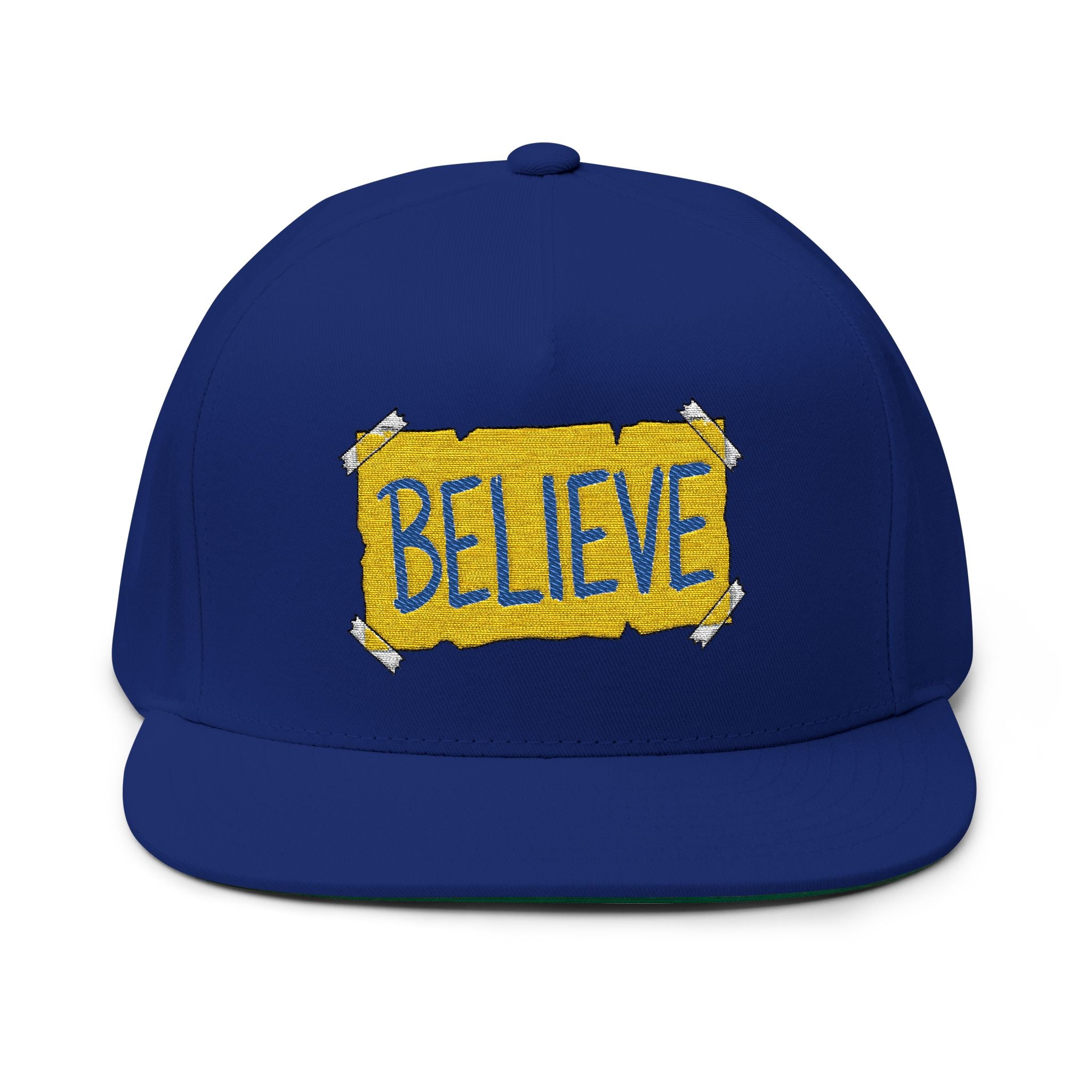 Believe Embroidered Flat Bill Cap – Ted Lasso Snapback Hat