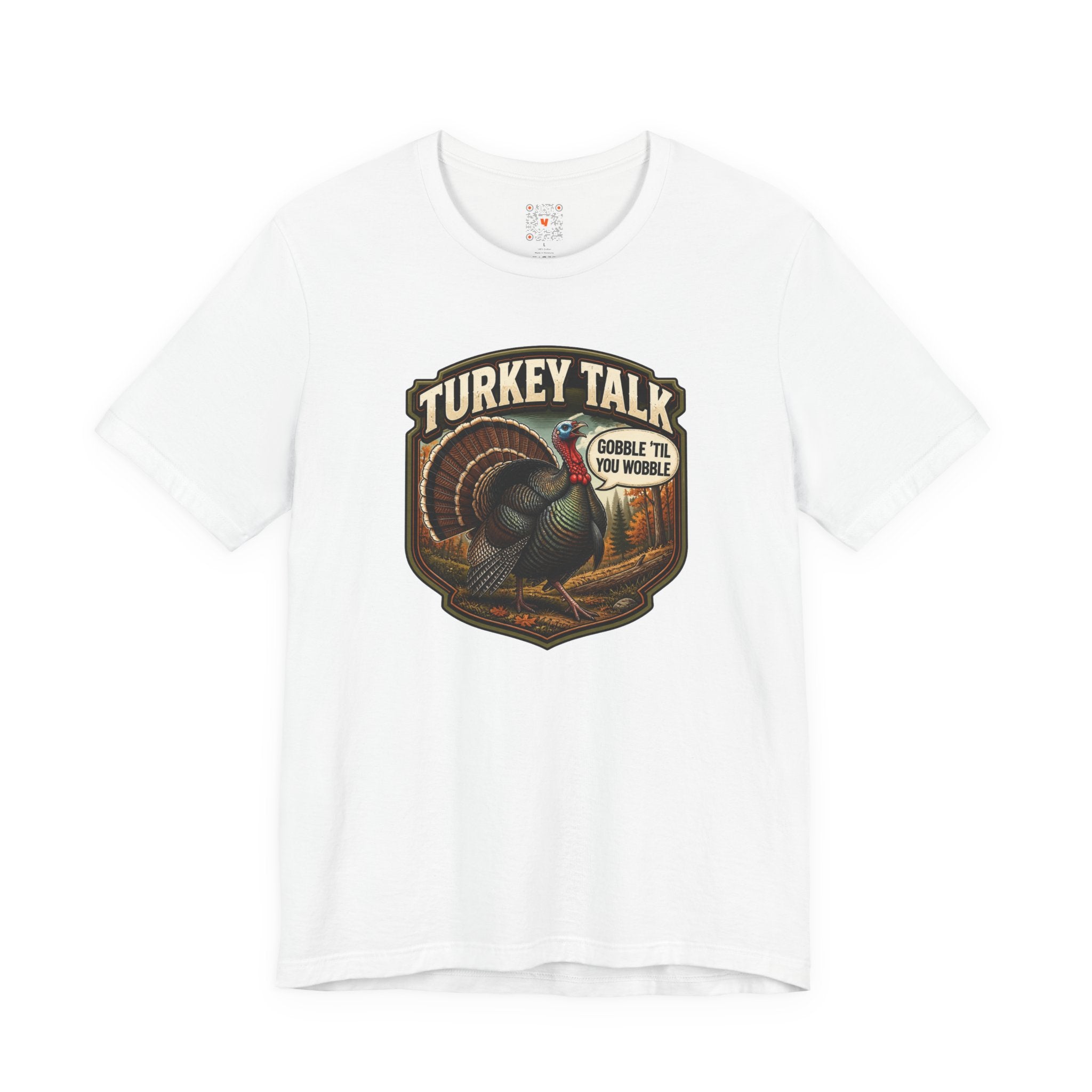 Turkey Talk Tee with a humorous turkey-hunting design