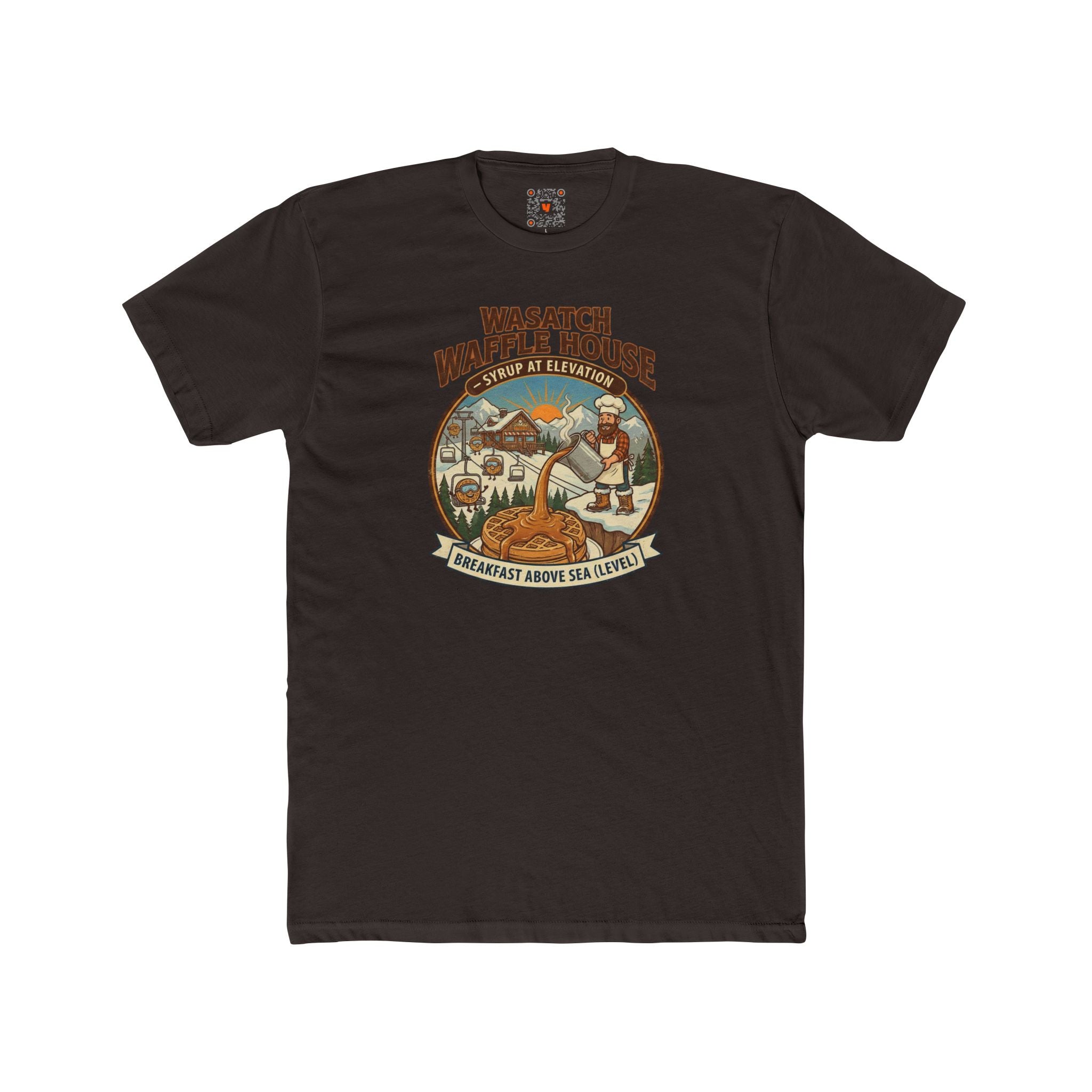 Wasatch Waffle House Vintage Graphic Tee – "Breakfast Above Sea Level"
