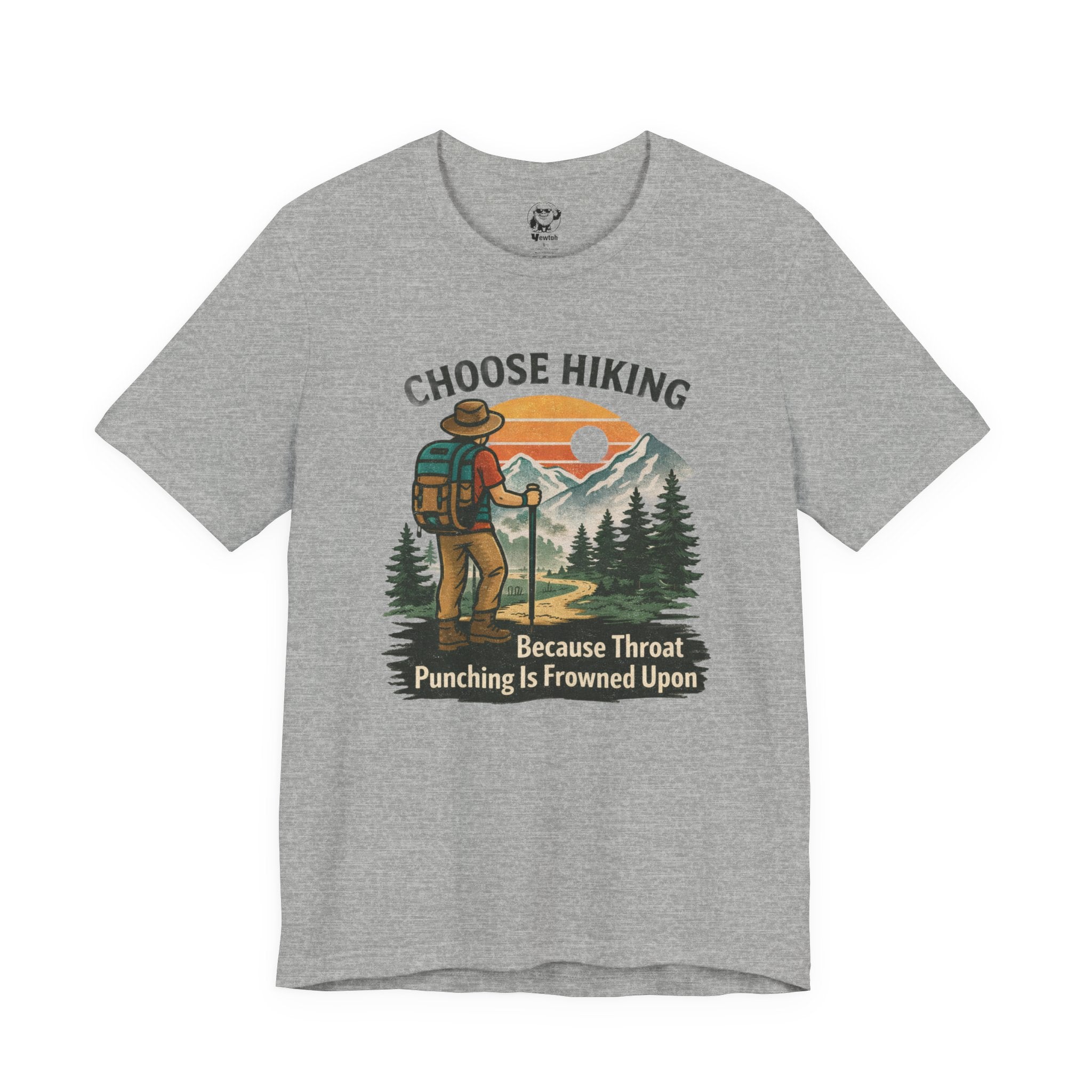 Choose Hiking Because Throat Punching Is Frowned Upon - Vintage Outdoor Tee