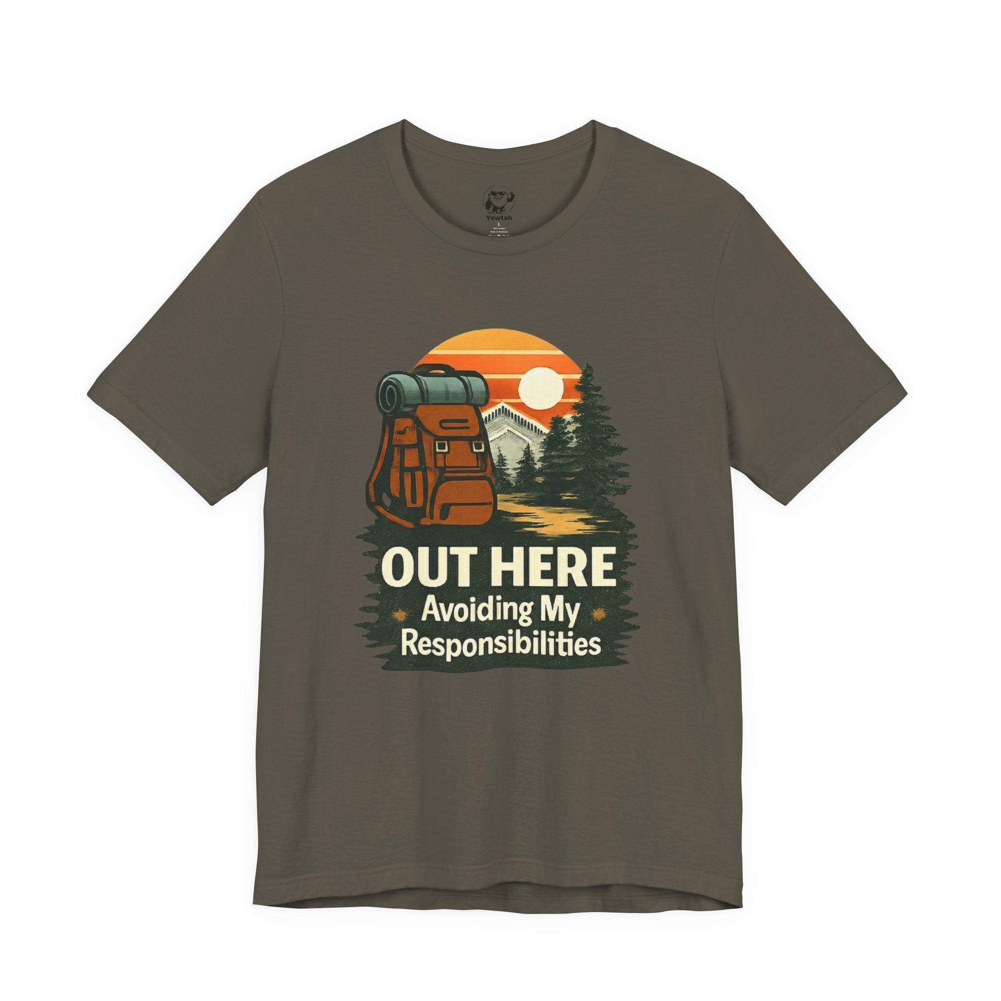 Out Here Avoiding My Responsibilities - Backpack Sunset Outdoor Tee