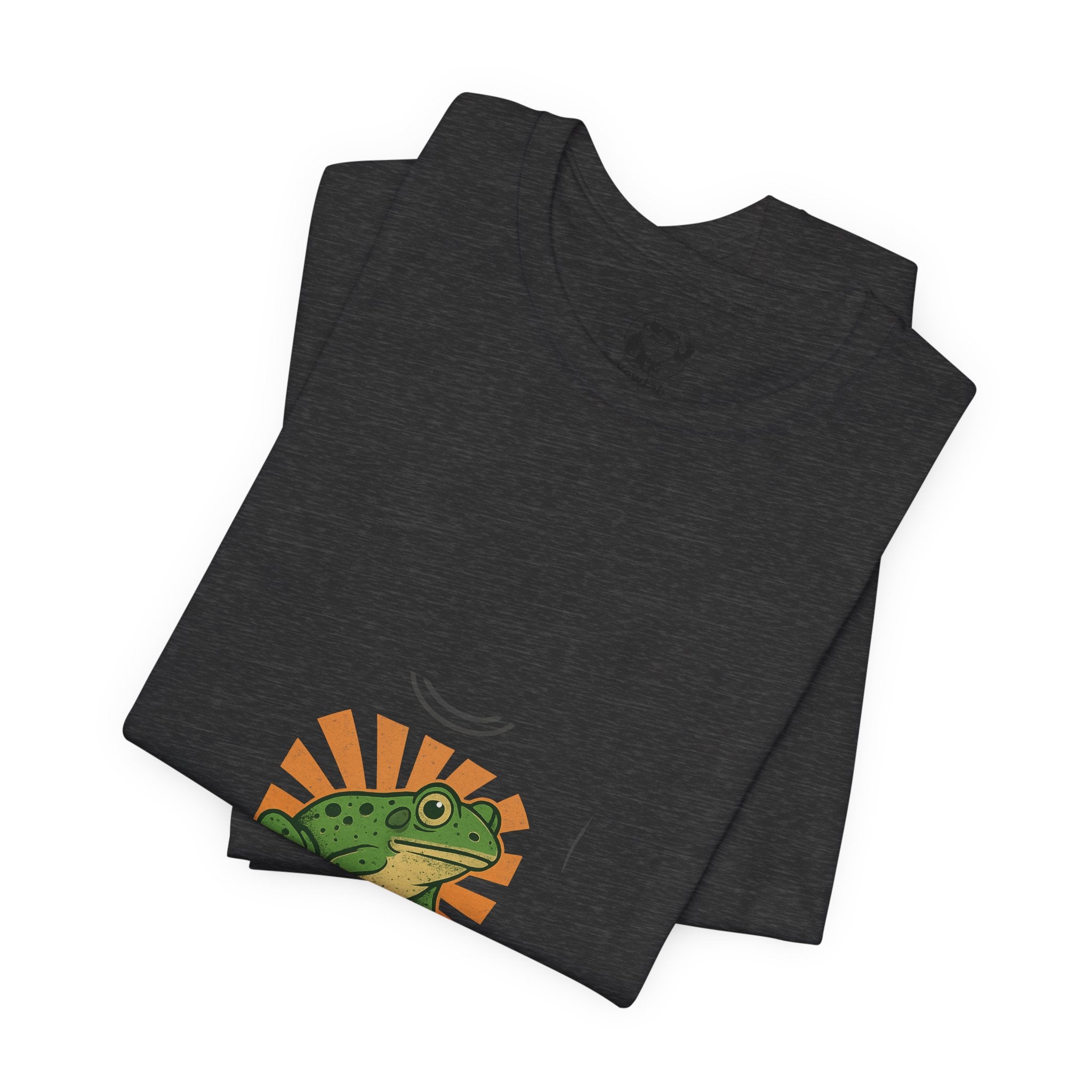Frog Sunrise T‑Shirt — Retro Green Frog Graphic Tee