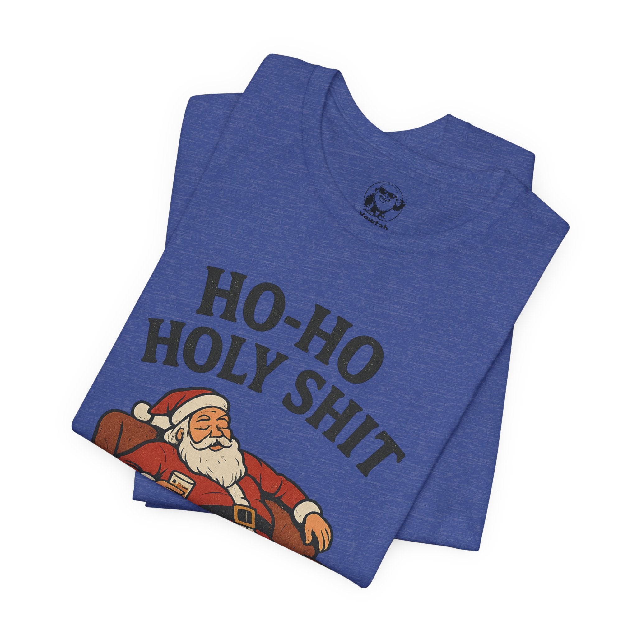 Ho-Ho Holy Shit Santa T-Shirt — Funny Drunk Santa Christmas Tee
