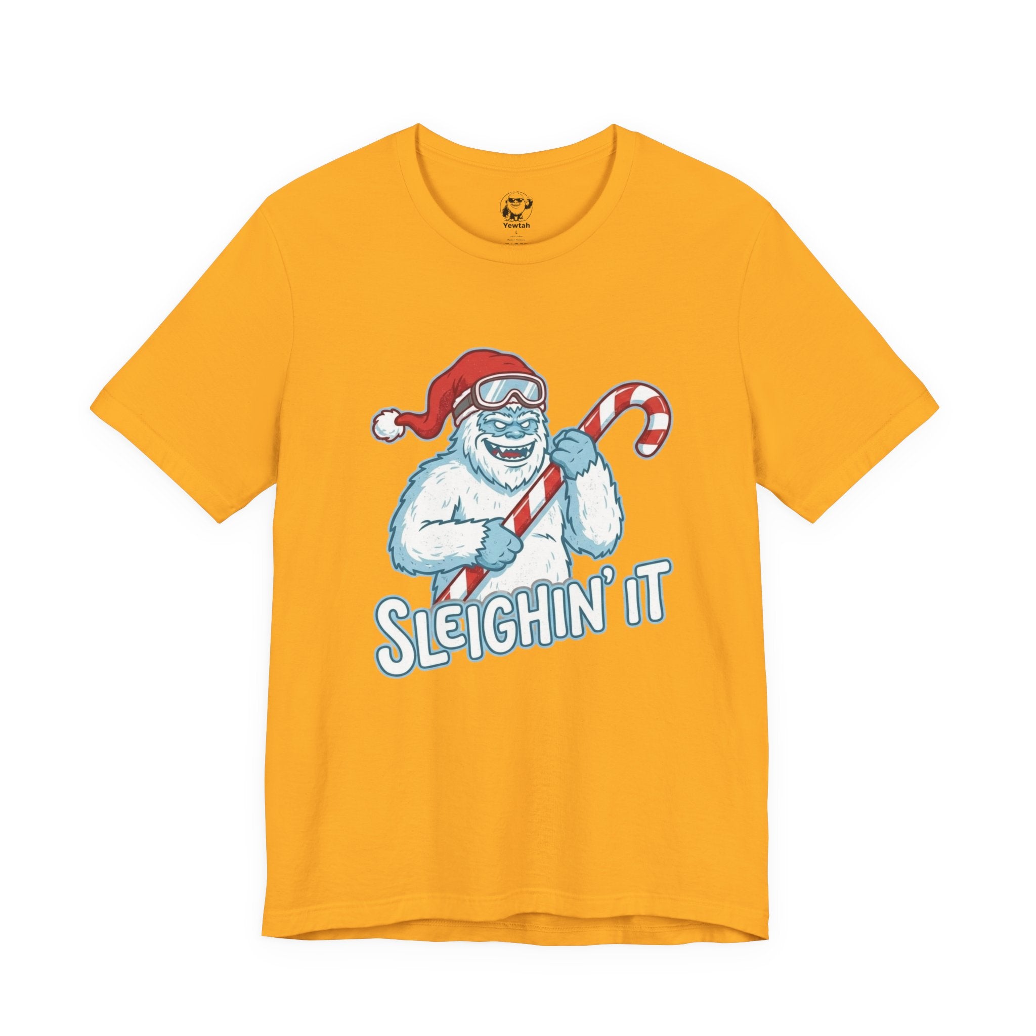 Sleighin' It Yeti Tee — Funny Christmas Graphic T-Shirt