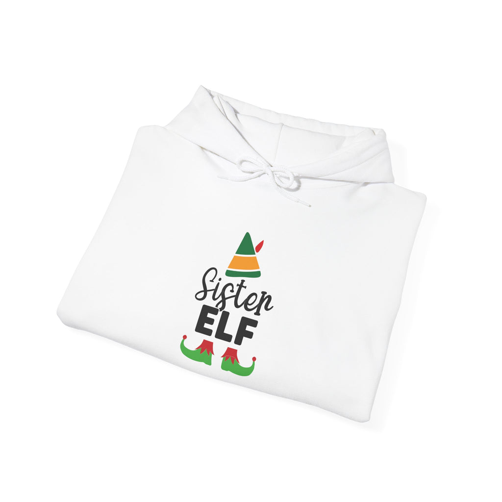 Sister Elf Hoodie – Cute Christmas Elf Hat & Shoes Holiday Sweatshirt