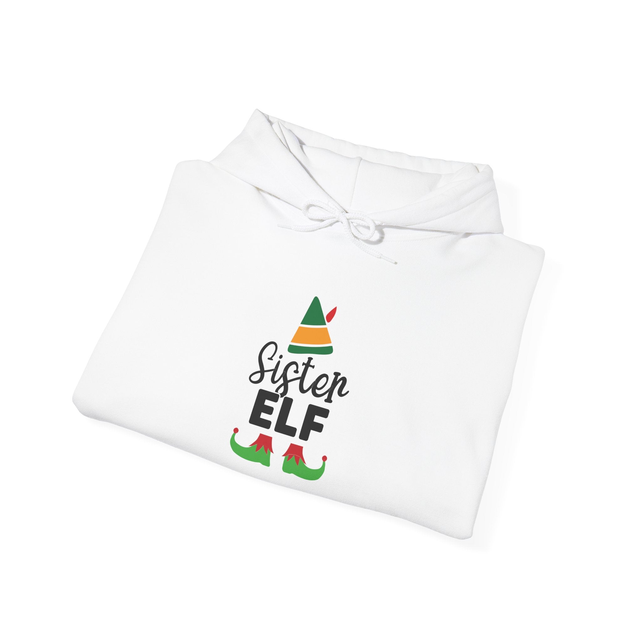 Sister Elf Hoodie – Cute Christmas Elf Hat & Shoes Holiday Sweatshirt