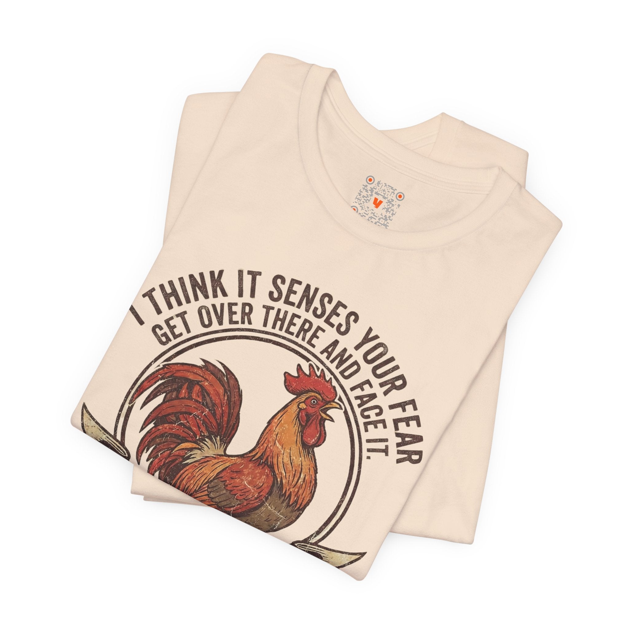 Rooster Graphic Tee – "I Think It Senses Your Fear... Haha You're Winning" Vintage Farmhouse Shirt