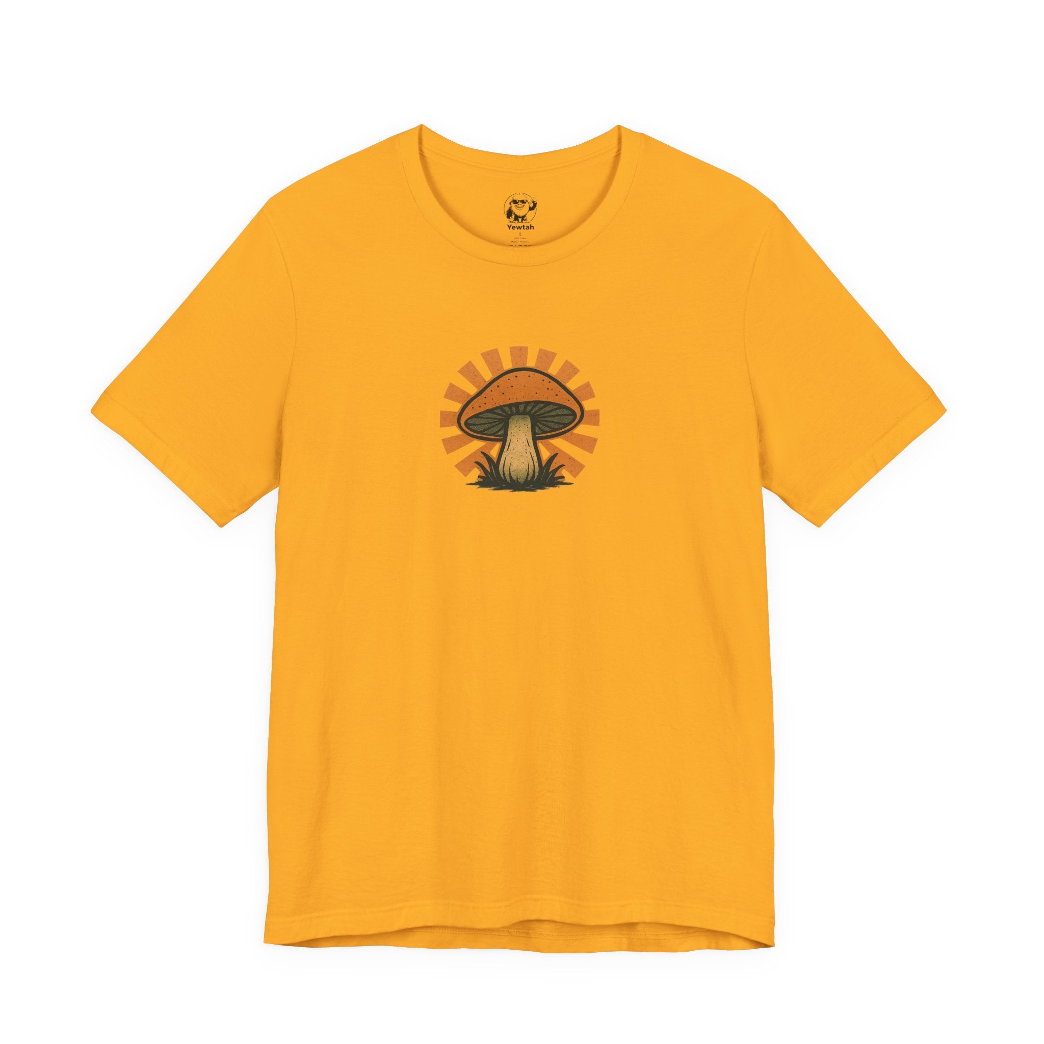 Mushroom Sunrise Tee — Retro Psychedelic Mushroom Graphic T-Shirt