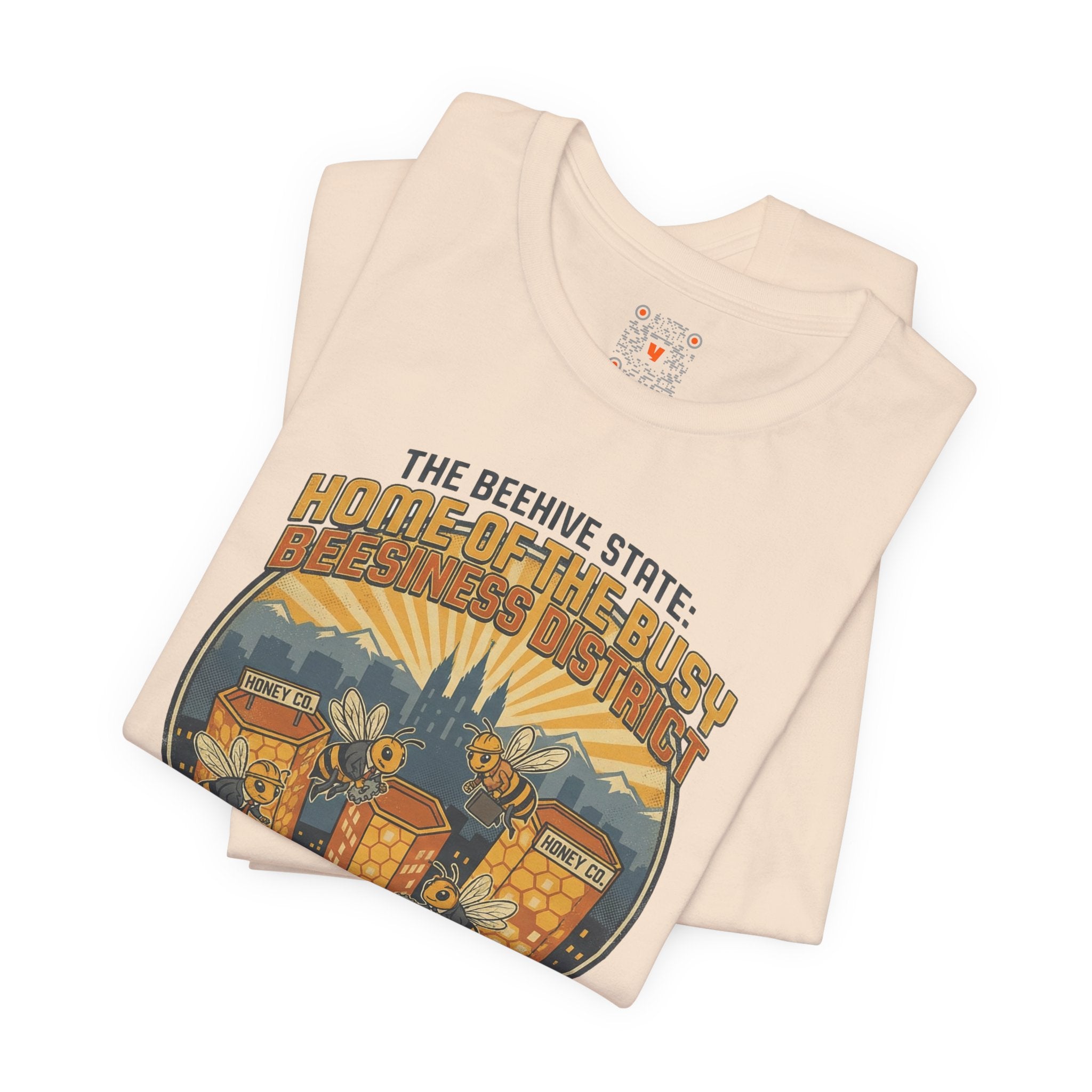 Beehive State 'Home of the Busy' Tee — Utah Retro Cityscape Tee