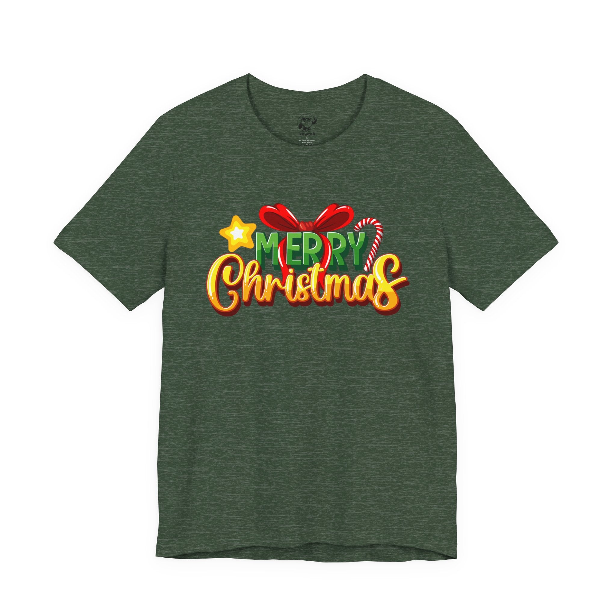 Merry Christmas Tee — Festive Candy Cane & Gift Holiday T-Shirt