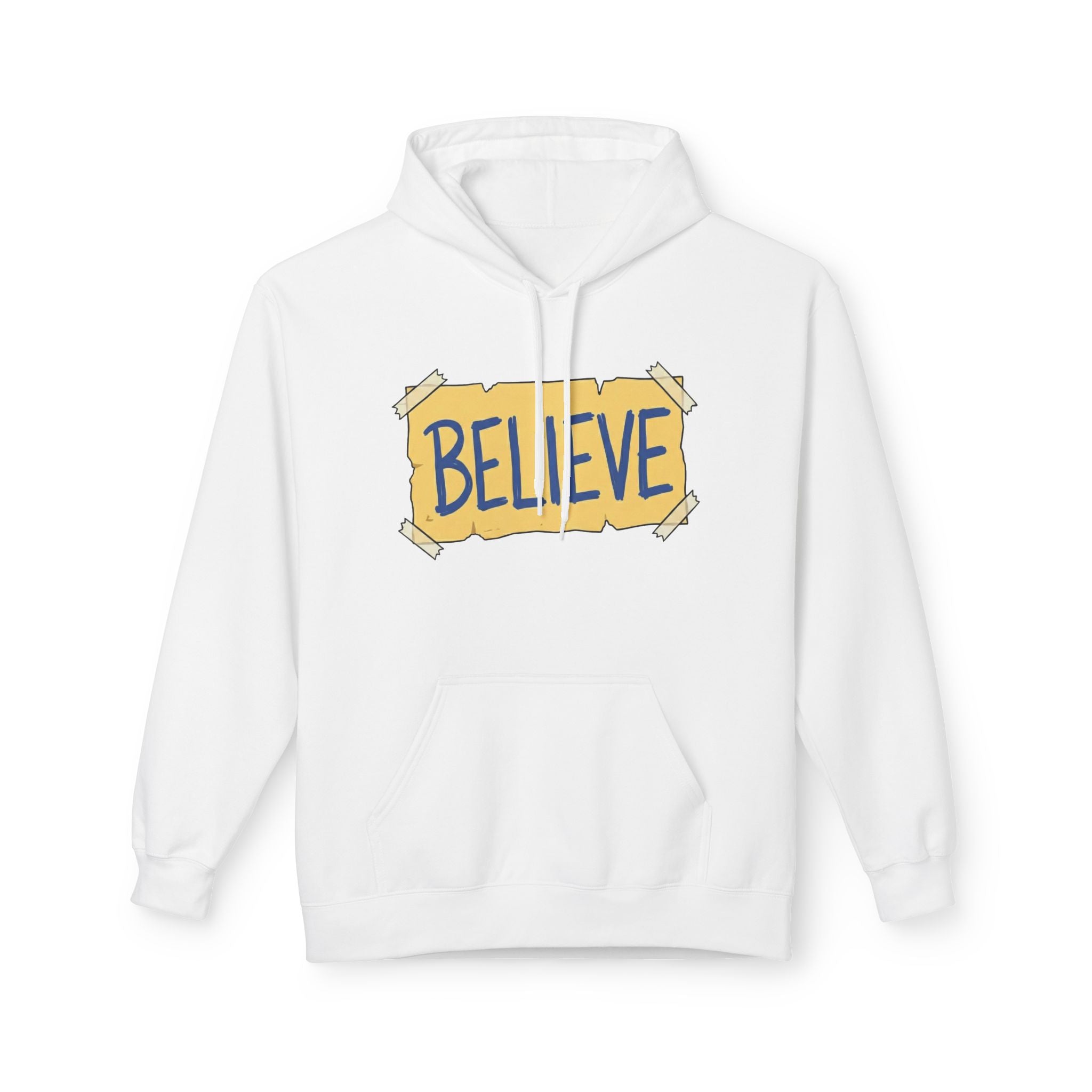 Believe Tape Graphic — Inspirational Ted Lasso Hoodie