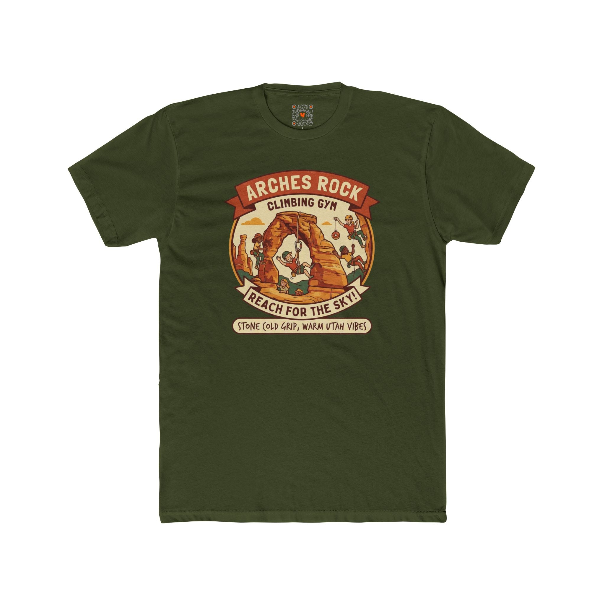 Arches Rock Climbing Tee — "Reach for the Sky" Adventure T-Shirt