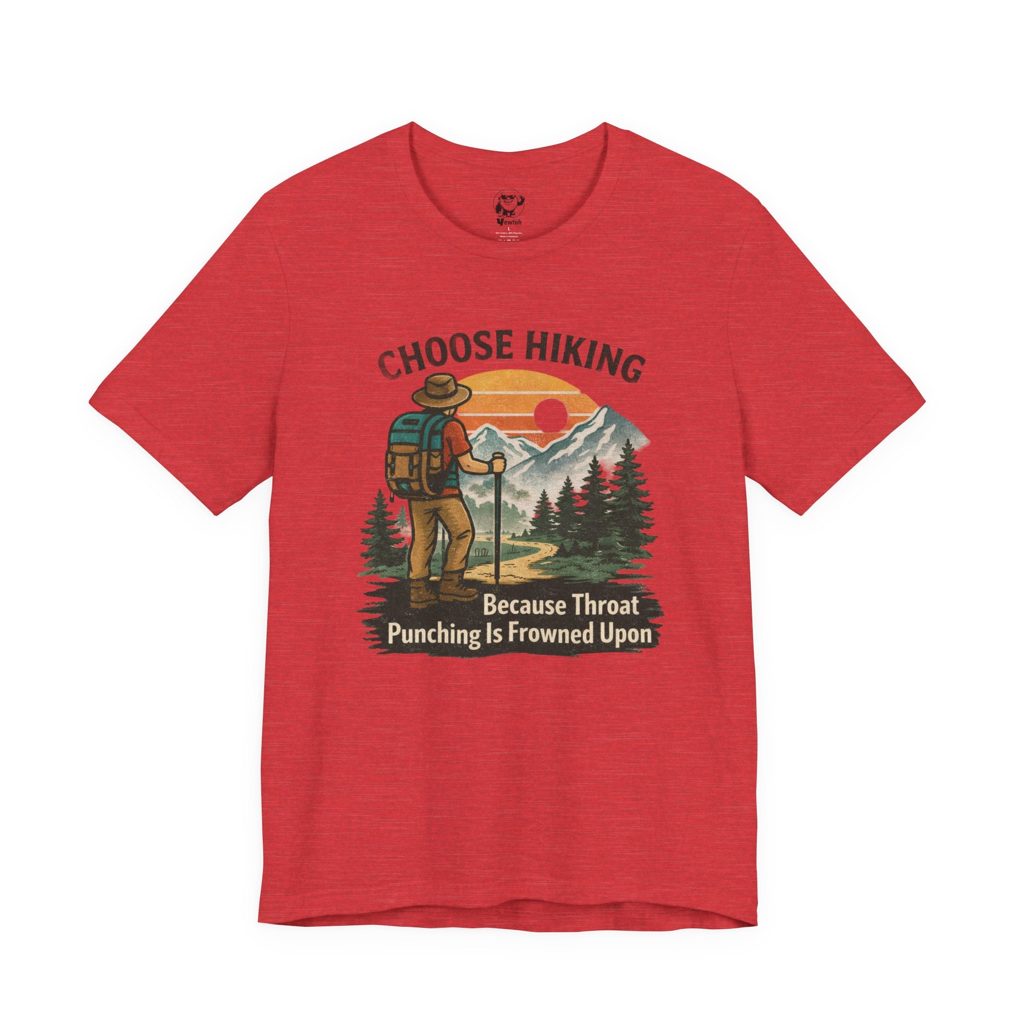 Choose Hiking Because Throat Punching Is Frowned Upon - Vintage Outdoor Tee
