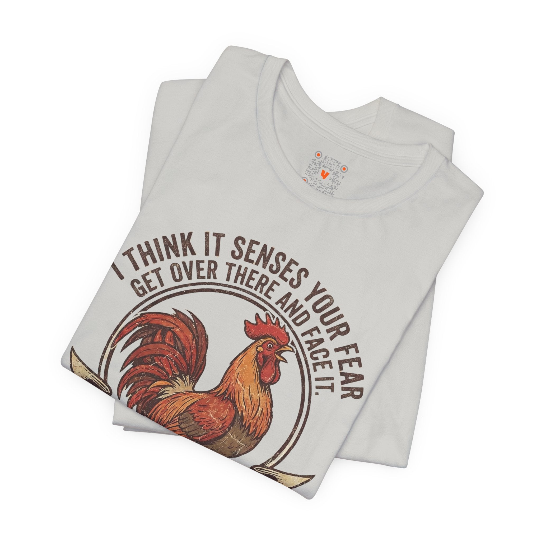Rooster Graphic Tee – "I Think It Senses Your Fear... Haha You're Winning" Vintage Farmhouse Shirt