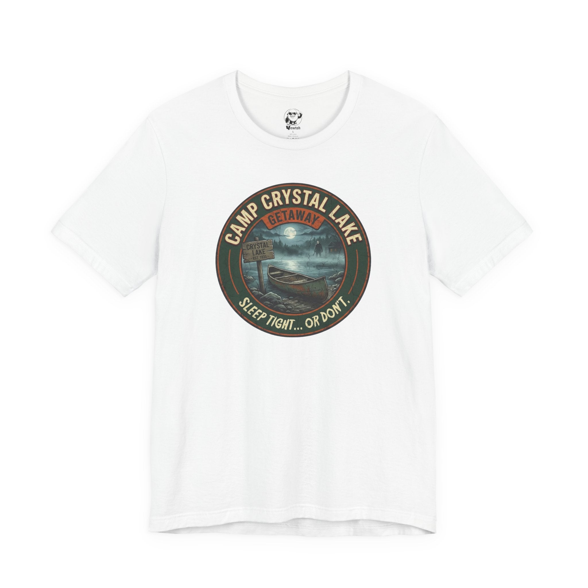 Camp Crystal Lake Tee — "Sleep Tight... Or Don't" Retro Horror Shirt