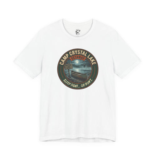 Camp Crystal Lake Tee — "Sleep Tight... Or Don't" Retro Horror Shirt