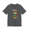 Merry Alienmas Christmas Tee — Alien in Santa Hat Holiday T-Shirt