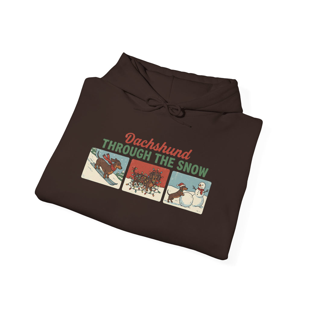 Dachshund Through The Snow Hoodie — Vintage Dachshund Christmas Sweatshirt