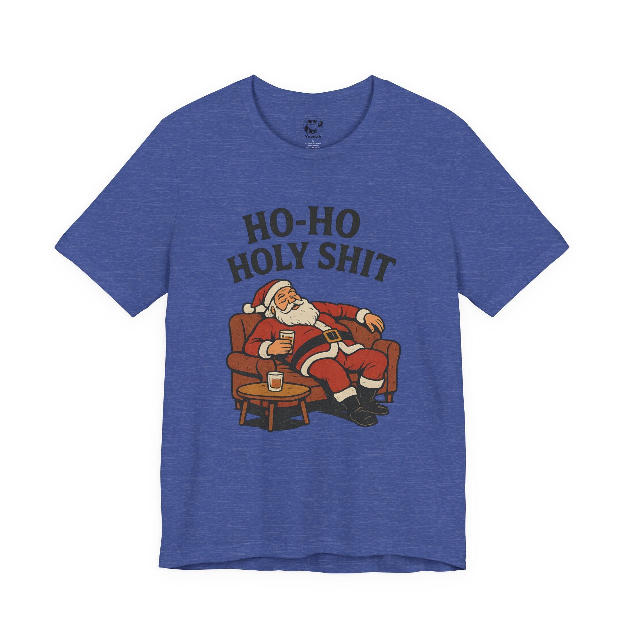 Ho-Ho Holy Shit Santa T-Shirt — Funny Drunk Santa Christmas Tee
