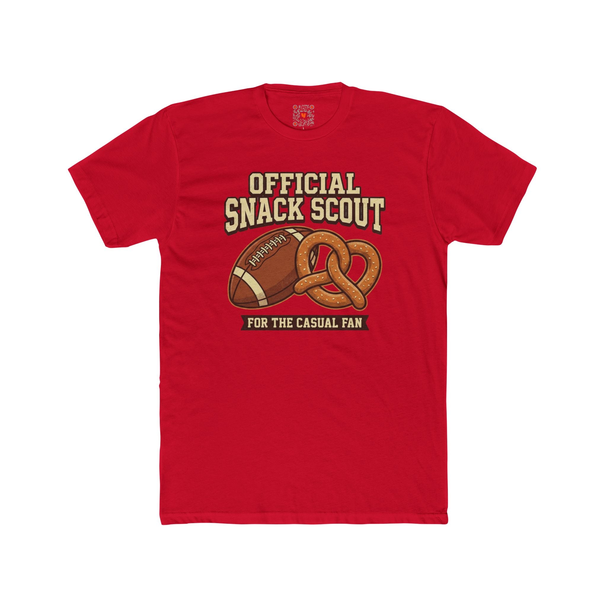 Official Snack Scout T‑Shirt – Football & Pretzel 'For the Casual Fan' Crew Tee