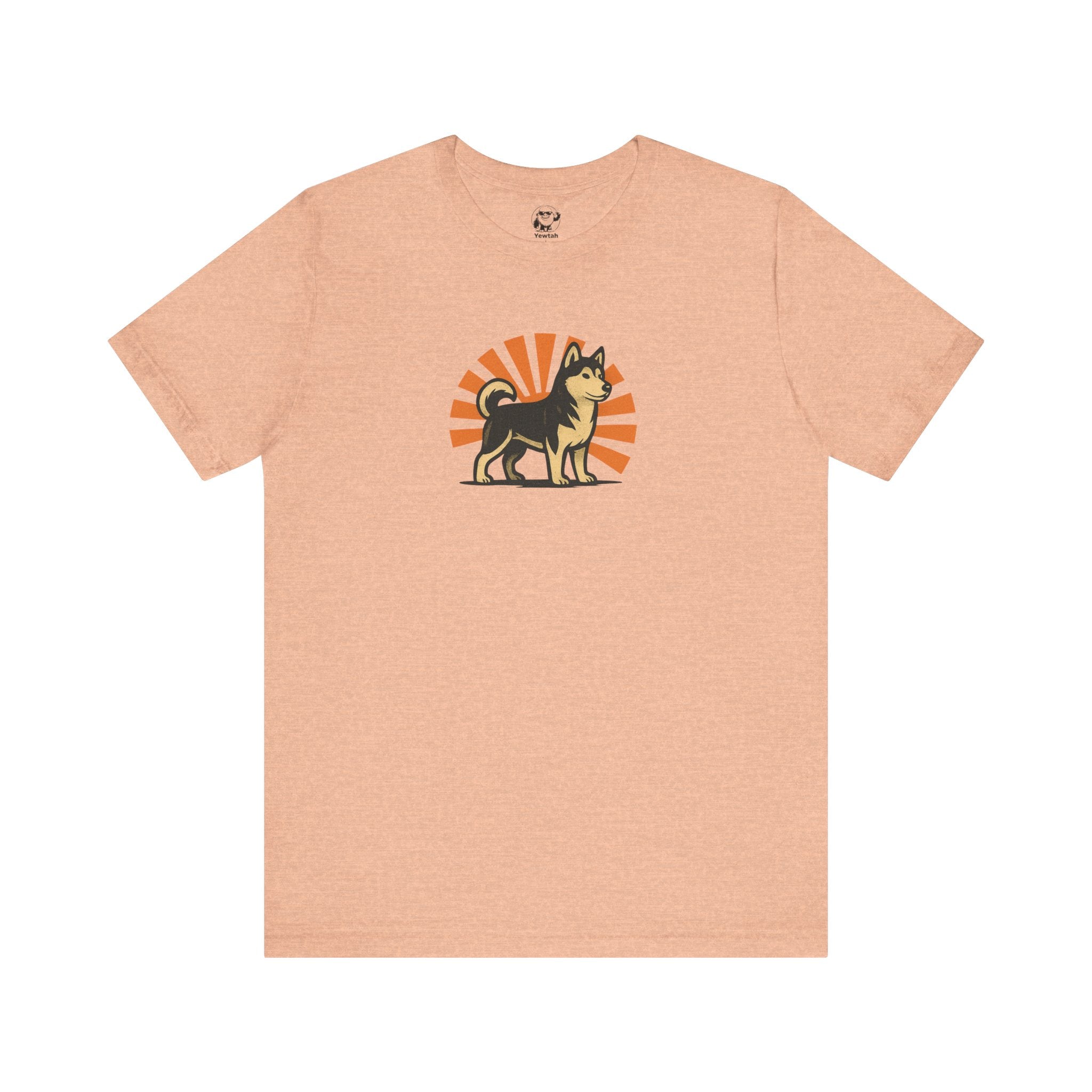 Husky Sunrise Graphic Tee - Retro Dog Lover T-Shirt