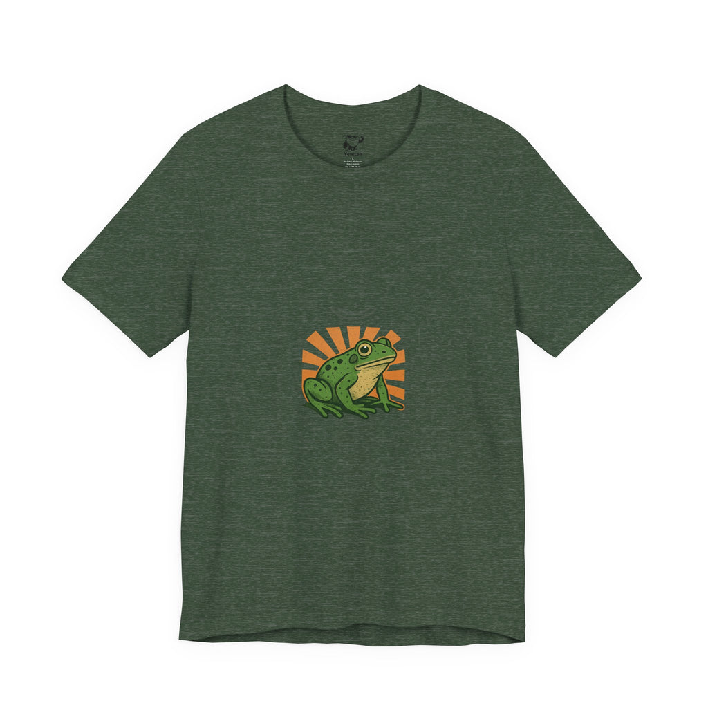 Frog Sunrise T‑Shirt — Retro Green Frog Graphic Tee