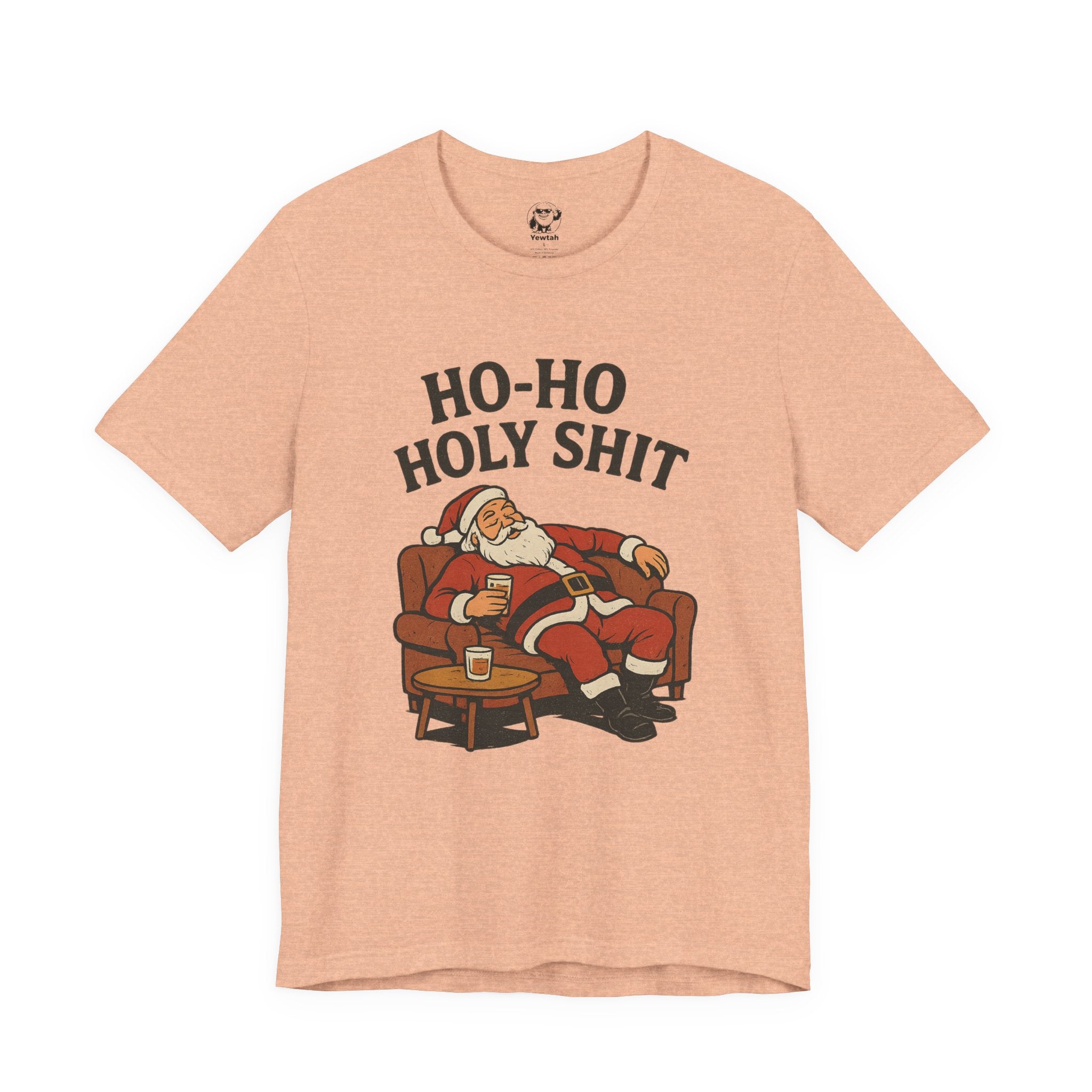 Ho-Ho Holy Shit Santa T-Shirt — Funny Drunk Santa Christmas Tee