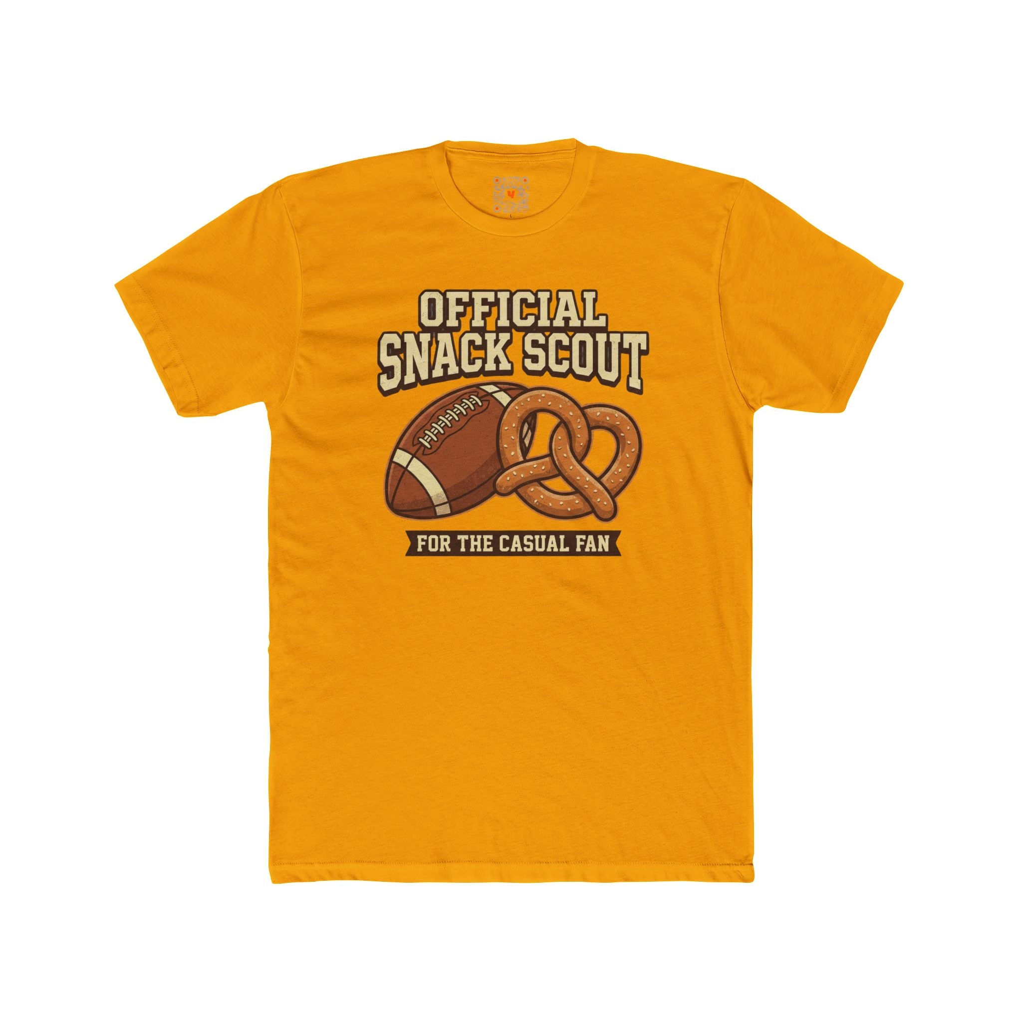Official Snack Scout T‑Shirt – Football & Pretzel 'For the Casual Fan' Crew Tee