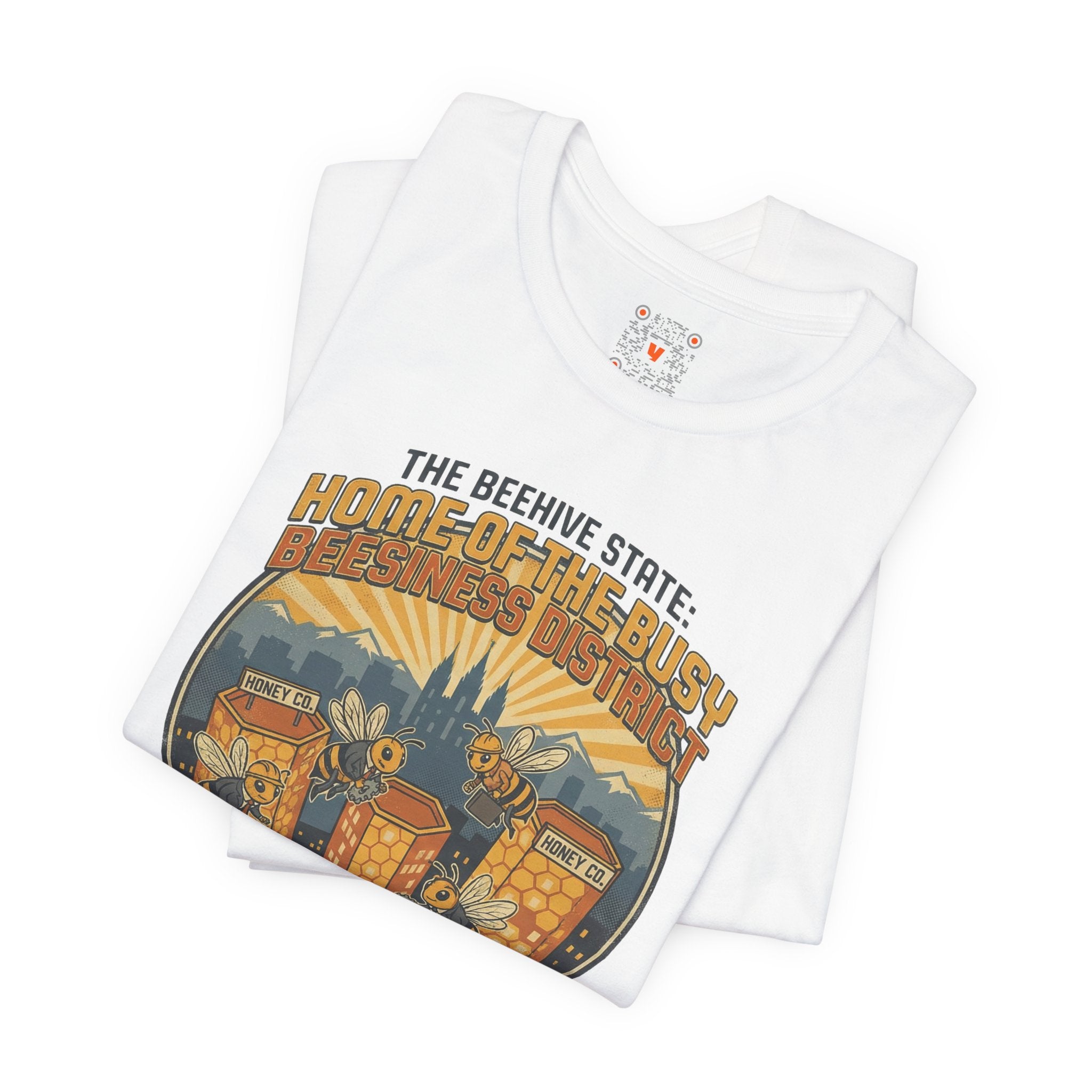 Beehive State 'Home of the Busy' Tee — Utah Retro Cityscape Tee
