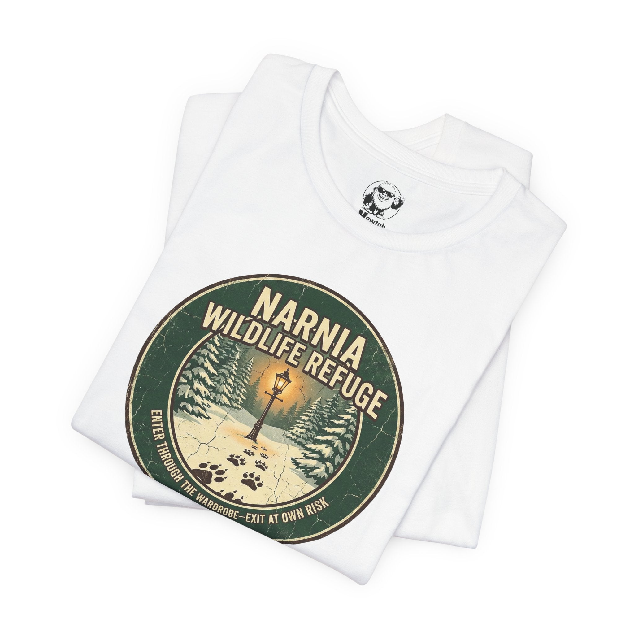 Narnia Wildlife Refuge Tee — Vintage Lamp Post Forest Graphic Shirt