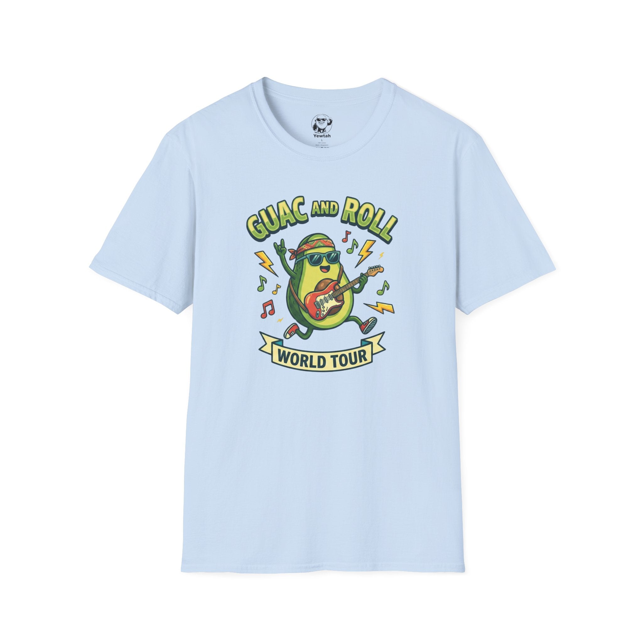 Guac and Roll T-Shirt – Avocado Guitar World Tour Graphic Tee